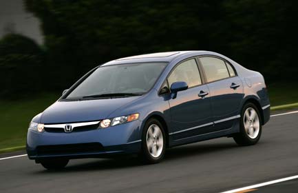 civic on the road